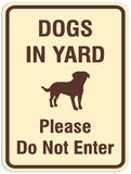 Signs ByLITA Portrait Round Dogs in yard please do not enter Sign - Laser-Engraved Lettering | Durable ABS Plastic | Vibrant Colors | Powerful Foam Tape