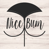 Signs ByLITA Nice Bum, Light Wood Square Table Sign (5" x 5")