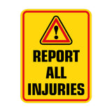 Portrait Round Plus Report All Injuries Wall or Door Sign | Funny Naughty Décor