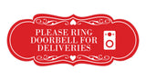 Signs ByLITA Designer Please Ring Doorbell for Deliveries Wall or Door Sign