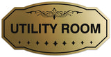 Signs ByLITA Victorian Utility Room Wall or Door Sign - Laser-Engraved Lettering | Durable ABS Plastic | Vibrant Colors | Powerful Foam Tape