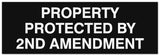 Signs ByLITA Basic Property Protected by 2nd Amendment Sign - Laser-Engraved Lettering | Durable ABS Plastic | Vibrant Colors | Powerful Foam Tape