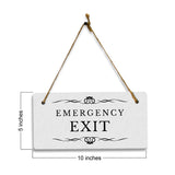 Emergency Exit 5" x 10" Hanging Wall or Door Sign | Rustic Twine | Stylish Business or Office Safety Signage