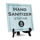 Signs ByLITA Hand Sanitizer Station, Wood Color, Square Table Sign (5" x 5”)