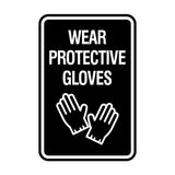 Signs ByLITA Portrait Round Wear Protective Gloves Wall or Door Sign