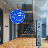 Circle Plus Safety Masks Wall or Door Sign | Easy Installation | Health & Safety Signage