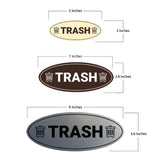 Signs ByLITA Oval Trash Sign - Laser-Engraved Lettering | Durable ABS Plastic | Vibrant Colors | Powerful Foam Tape