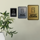 Signs ByLITA Portrait Round Artist Lounge Door or Wall Sign Easy Installation | Directing Artists & Co-Workers | Music | Concert | Festivals