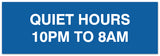 Signs ByLITA Basic Quiet Hours 10pm to 8am Sign - Laser-Engraved Lettering | Durable ABS Plastic | Vibrant Colors | Powerful Foam Tape