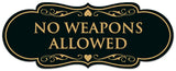 Signs ByLITA Designer No Weapons Allowed Sign - Easy Installation | Durable Wall or Door Sign