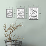 Portrait Round Plus Let's Stay In Bed & Snuggle Wall or Door Sign | Funny Novelty Home Signs | Home Reminders For Families