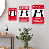 Portrait Round Plus El hurto En Tiendas Es Un Delito Penal Todos los Ladrones Serán Procesados Wall or Door Sign | Spanish Shoplifting Retailer Signage