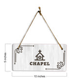 Chapel 5x10 Hanging Plus Wall or Door Sign | Religious Rustic Wood Sign