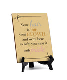 Hairdressers and Stylists 6 x 8" Table Signs | Easy Installation | Front Desk Decorative Hair Style Signs