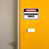 Classic Framed Plus Danger Underground Cable Door or Wall Sign | Business Protection Construction Site Warehouse & Shop Area