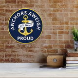 Circle Plus Anchors Aweigh: U.S. Navy Proud Door or Wall Sign Honor Veterans with Military Signs | US Pride | Veteran Gratitude and Discount Signs
