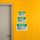 Classic Framed Plus Keep Our Lot Clean No Littering Dumping Cigarette Butts Door or Wall Sign | Health & Safety Signage