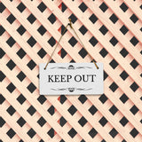 Keep Out 5" x 10" Hanging Wall or Door Sign | Rustic Twine | Stylish Business or Office Signage