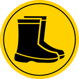 Circle Plus Safety Boots Wall or Door Sign | Easy Installation | Health & Safety Signage
