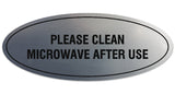 Signs ByLITA Oval Please Clean Microwave After Use Sign - Laser-Engraved Lettering | Durable ABS Plastic | Vibrant Colors | Powerful Foam Tape