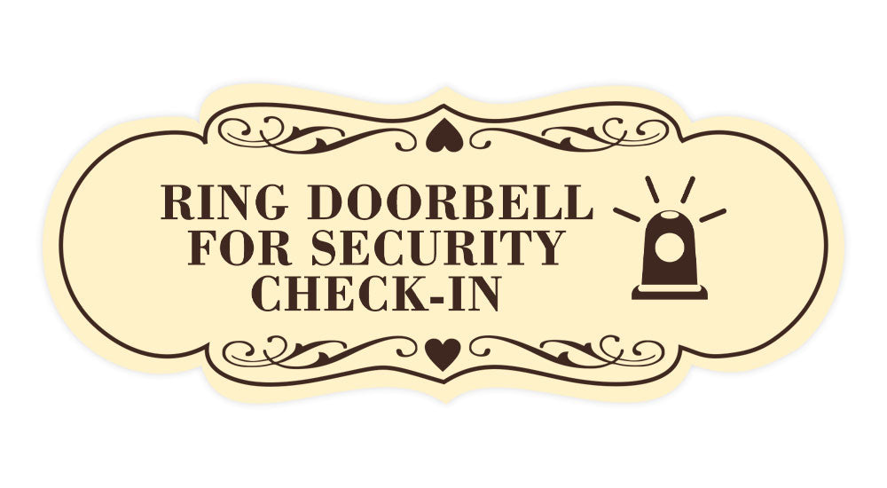 Signs ByLITA Designer Ring Doorbell for Security Check-In Wall or Door Sign