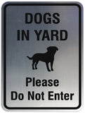 Signs ByLITA Portrait Round Dogs in yard please do not enter Sign - Laser-Engraved Lettering | Durable ABS Plastic | Vibrant Colors | Powerful Foam Tape