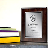 Wrestling Customizable Wooden Award Plaque | Easel Mount Option | Achievement and Recognition Personalizable Plaques