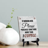Remote Working Etiquette Sign|Café or Restaurant Co-Working Table Sign with Acrylic Stand (6x8“)