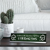 Embrace the Spectrum Of Our Strengths Silver Frame Desk Sign (2x8") | Classroom Special Needs Support