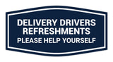 Signs ByLITA Fancy Delivery Drivers Refreshments Please Help Yourself Wall or Door Sign