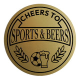 Signs ByLITA Circle Cheers to Sports and Beers ABS Plastic | Laser Engraved | Easy Installation | Elegant Design Wall or Door Sign