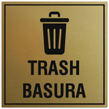 Signs ByLITA Square Trash Basura Sign - Easy Installation | Durable Material