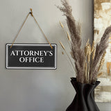 Attorney's Office 5" x 10" Hanging Wall or Door Sign | Legal and Court House Rustic Twine Signage