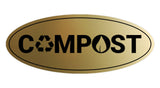 Signs ByLITA Oval Compost Sign - Laser-Engraved Lettering | Durable ABS Plastic | Vibrant Colors | Powerful Foam Tape