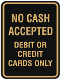 Signs ByLITA Portrait Round No cash accepted debit or credit cards only Sign - Laser-Engraved Lettering | Durable ABS Plastic | Vibrant Colors | Powerful Foam Tape