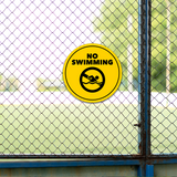 Circle Plus No Swimming Wall or Door Sign | Easy Installation | Public Parks & Reservoirs Signage