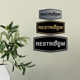 Fancy Restroom Wall or Door Sign, Unisex Symbols