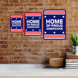 Portrait Round Plus Home of Proud Americans Door or Wall Sign | Easy Installation | Patriotic Stars and Stripes USA Pride Sign