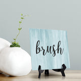 Signs ByLITA Brush, Wood Color, Square Table Sign (5" x 5”)