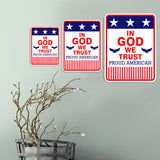 Portrait Round Plus In God We Trust Door or Wall Sign | Easy Installation | Patriotic Stars and Stripes USA Pride Sign