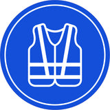 Circle Plus Safety Vest Wall or Door Sign | Easy Installation | Health & Safety Signage