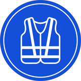 Circle Plus Safety Vest Wall or Door Sign | Easy Installation | Health & Safety Signage