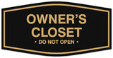 Signs ByLITA Fancy Owner's closet Sign - Laser-Engraved Lettering | Durable ABS Plastic | Vibrant Colors | Powerful Foam Tape Wall or Door Sign