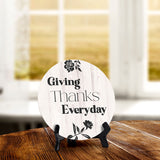 Giving Thanks Everyday Circle Table Sign with Acrylic Stand (5x5") | Religious Home Décor
