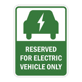 Portrait Round Plus Reserved For Electric Vehicle Only Door or Wall Sign | Electric Vehicle Charging Station | Parking