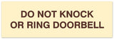 Signs ByLITA Basic Do not knock or ring doorbell Sign - Laser-Engraved Lettering | Durable ABS Plastic | Vibrant Colors | Powerful Foam Tape