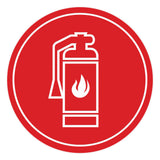 Signs ByLITA Circle Fire Extinguisher Graphic Door or Wall Sign | Easy Installation | Durable Construction | Promote Health And Safety | Caution Warning Sign for Home, Business and Office Spaces