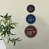 Signs ByLITA Circle In this Bar, We Drink, We Laugh, We Relax ABS Plastic | Laser Engraved | Easy Installation | Elegant Design Wall or Door Sign