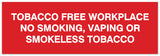 Signs ByLITA Basic Tobacco Free Workplace No smoking, vaping or smokeless tobacco Sign - Laser-Engraved Lettering | Durable ABS Plastic | Vibrant Colors | Powerful Foam Tape