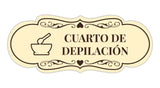 Signs ByLITA Designer Cuarto de Depilación Wall or Door Sign | Spanish Waxing Room Sign